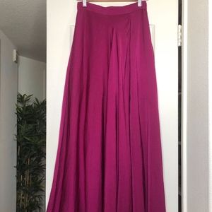 Floor length, silk, fuchsia skirt